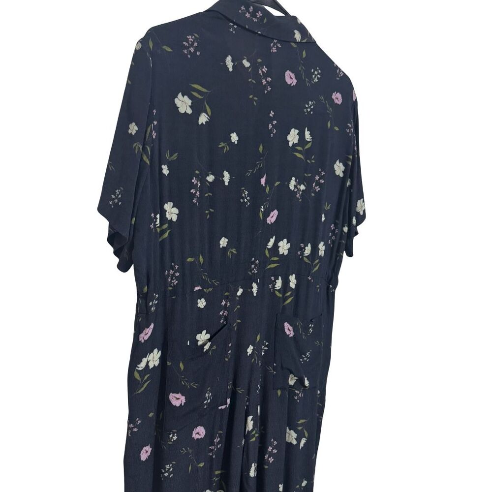 THAKOON COLLECTION x RTR Womens Collared Jumpsuit Navy Floral Size 6 - Picture 7 of 9